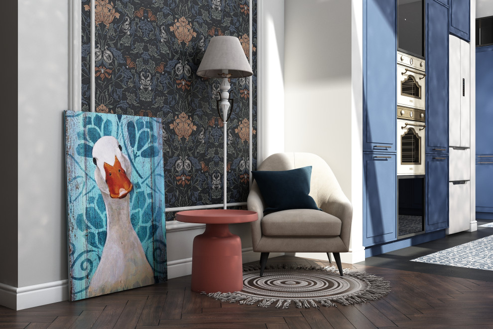 Кухня-гостиная в коттедже 1