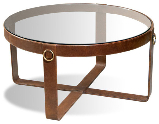 Interlude Home Jameson Leather Cocktail Table