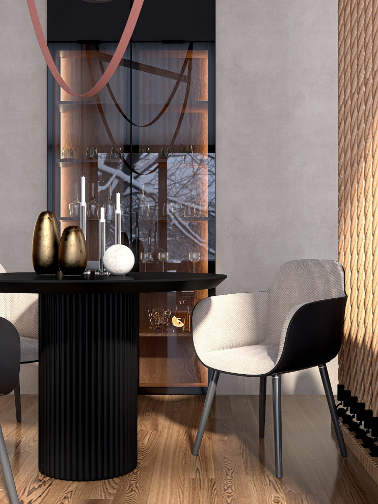 Кухня-гостиная в доме в лесу