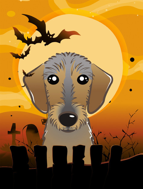 Halloween Wirehaired Dachshund Flag Garden Size Bb1791gf