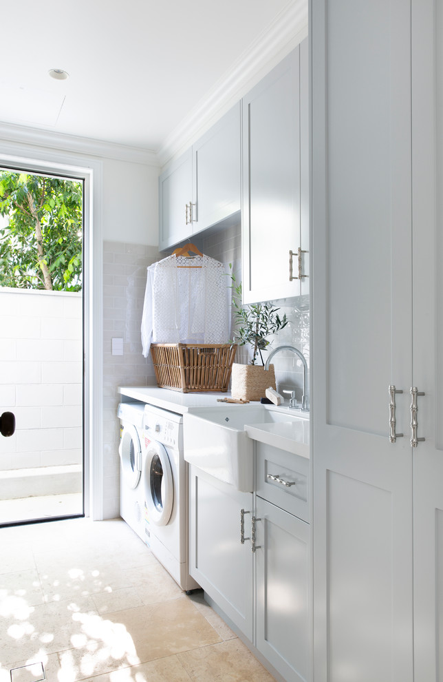 Inspiration for a beach style laundry room in Melbourne.