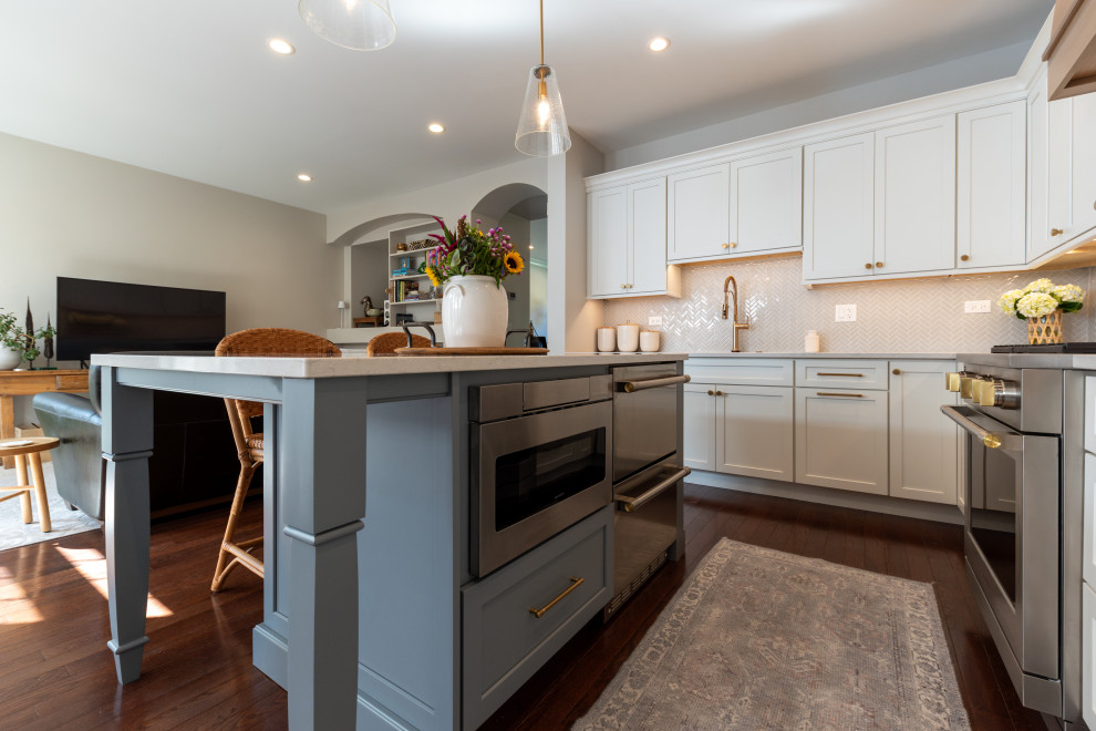 Example of a transitional kitchen design in Chicago