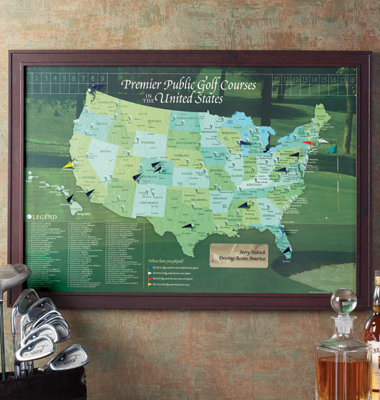 Personalized Golf Travelers Map