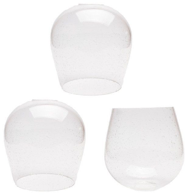3 Pack Seeded Glass Globe Shade For Light Fixture Contemporary