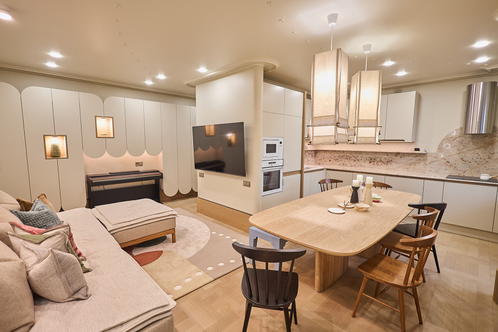 Кухня-столовая с завитком гюль