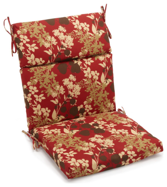 20"X42" Patterned Outdoor Squared Seat/ Back Chair Cushion, Montfleuri