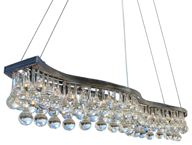 Double S Rectangular Gl Drop Chandelier Antique Silver 48 Double S Rectangular Gl Drop Chandelier Antique Silver 48