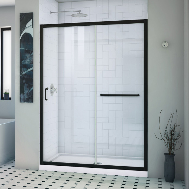 DreamLine InfinityZ 5054"W SemiFrameless Sliding Shower Door, in