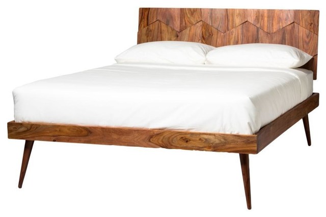 Opheldering werknemer Profeet Orianne Retro Midcentury Sheesham Wood Bed - King - Midcentury - Platform  Beds - by Rustic Edge | Houzz
