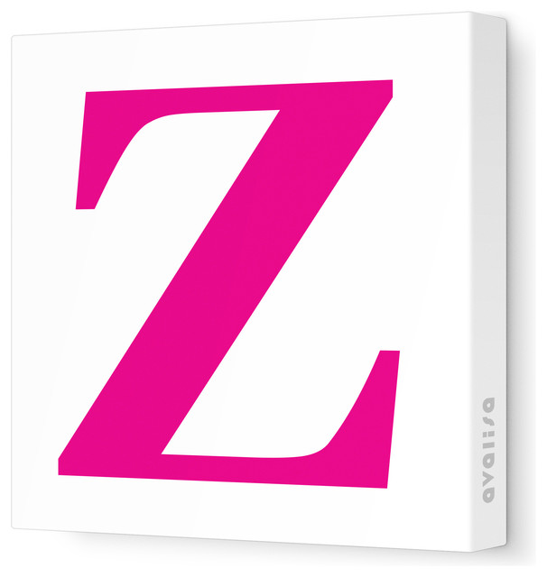 Letter - Upper Case 'Z' Stretched Wall Art, 28" x 28", Fuchsia