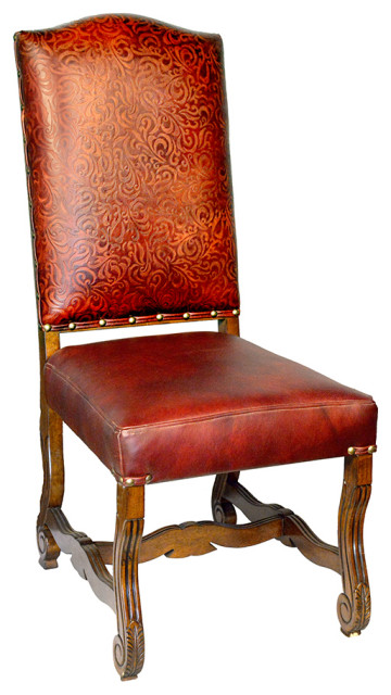 233 Italian Leather Side Chair, Leather Side Chairs With Arms