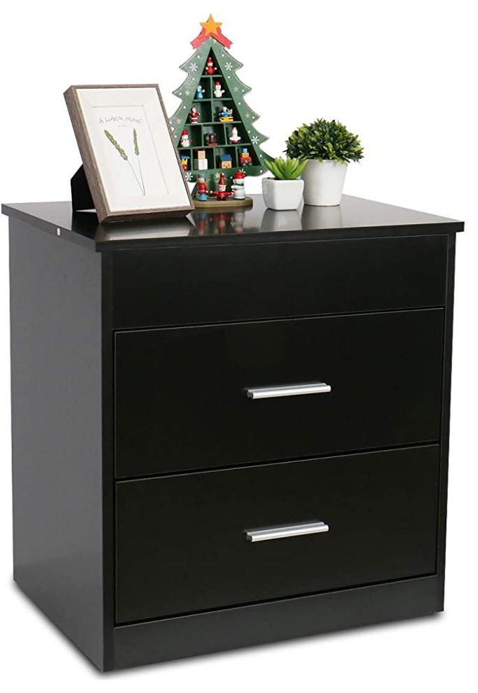 Stylish Nightstand with Lift Top, Hidden Storage Compartment and
