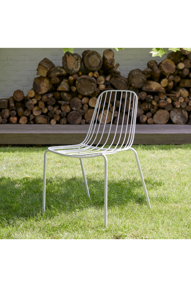 Metal Industrial Garden Chair Tikamoon Arty, White Industrial