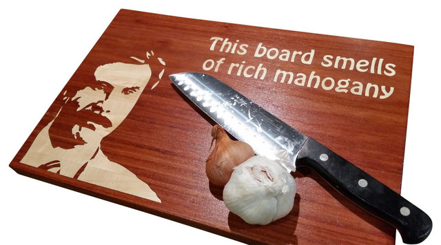 "Breaking News! A Rich Mahogany Cutting Board to Complement Your Apartment," 9"