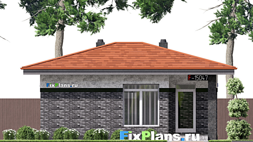 Проект одноэтажного дома 7х9м S42м2 F-15047