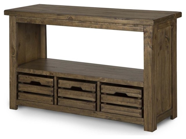 Stratton Rectangular Entryway Table With Storage Rustic