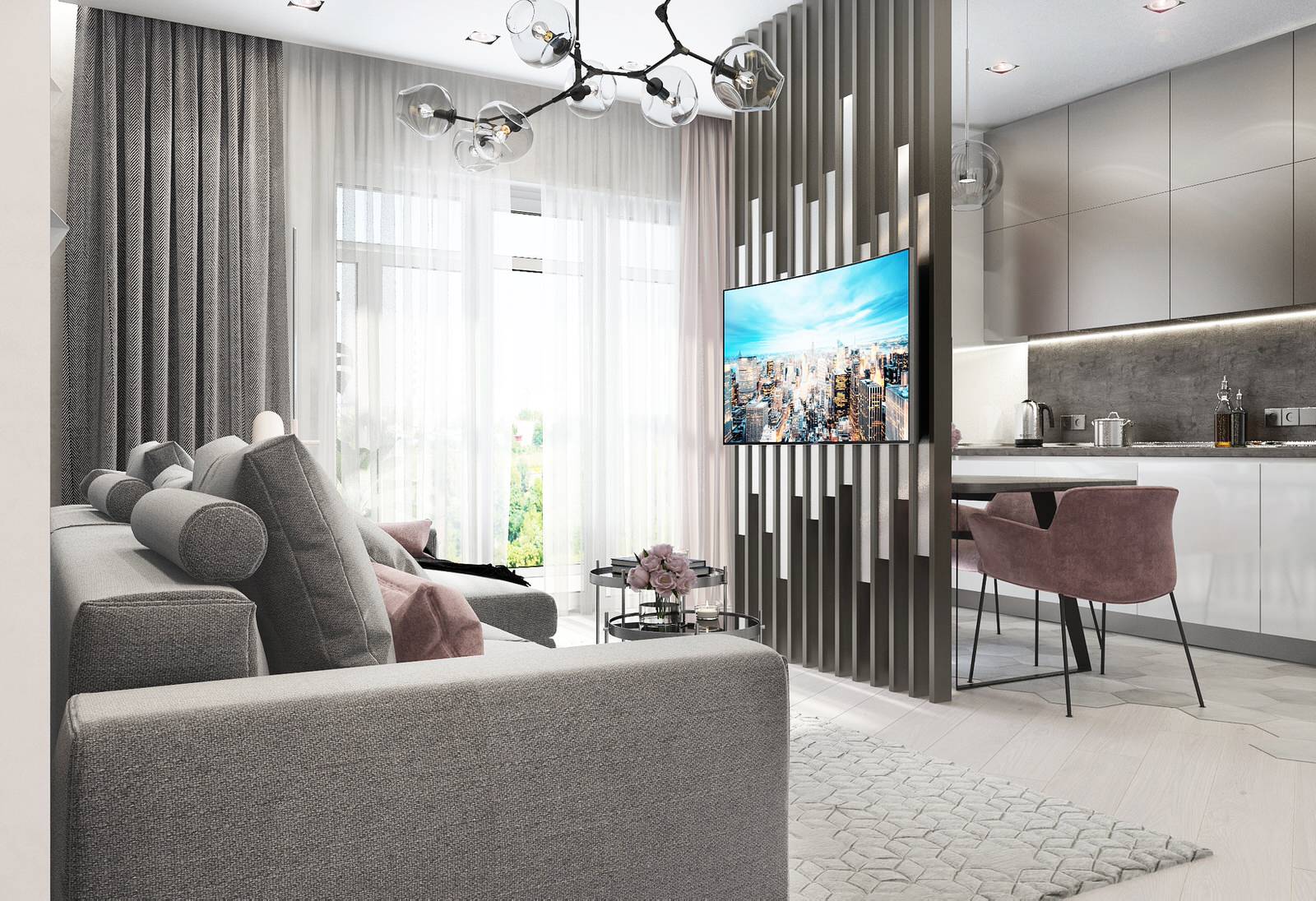 Дизайн кухни-гостиной