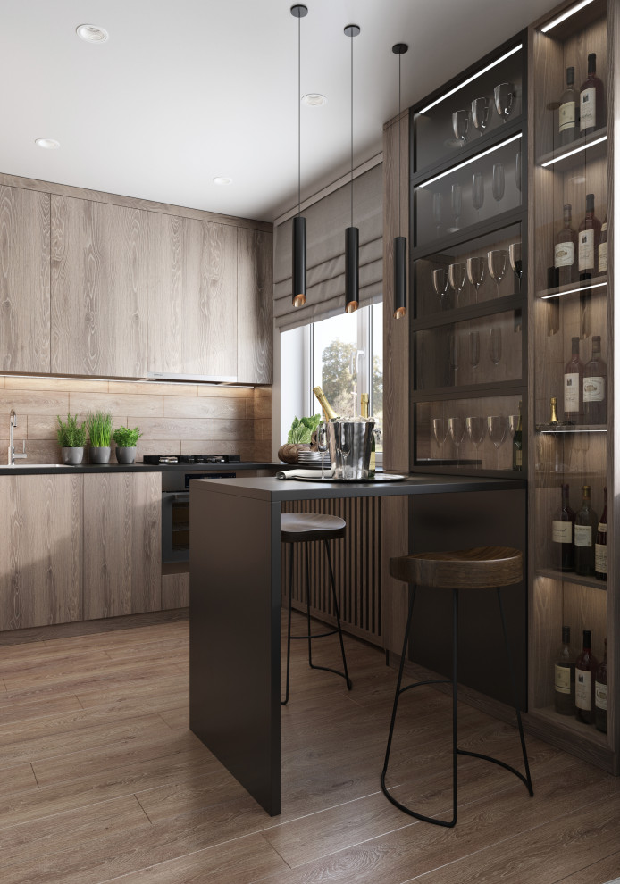 Современная студия в дереве)