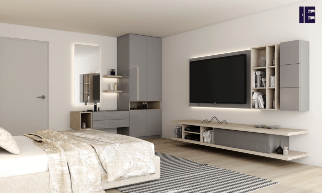Grey gloss wall mounted tv unit discount