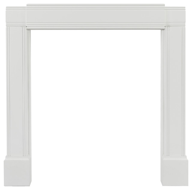 Emory Adjustable Mantel Surround, White Transitional Fireplace
