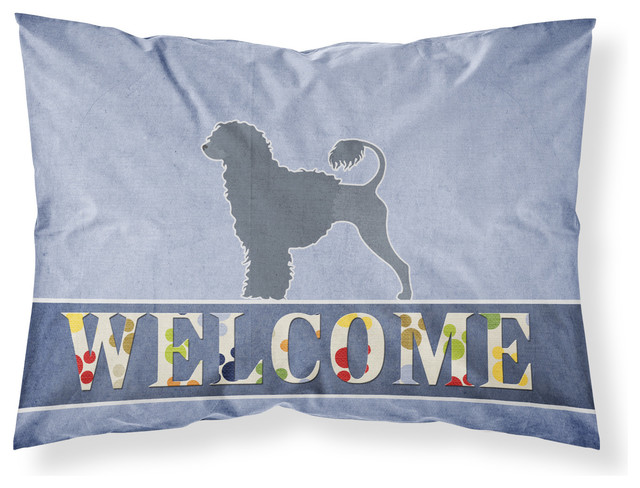 Portuguese Water Dog Welcome Fabric Standard Pillowcase