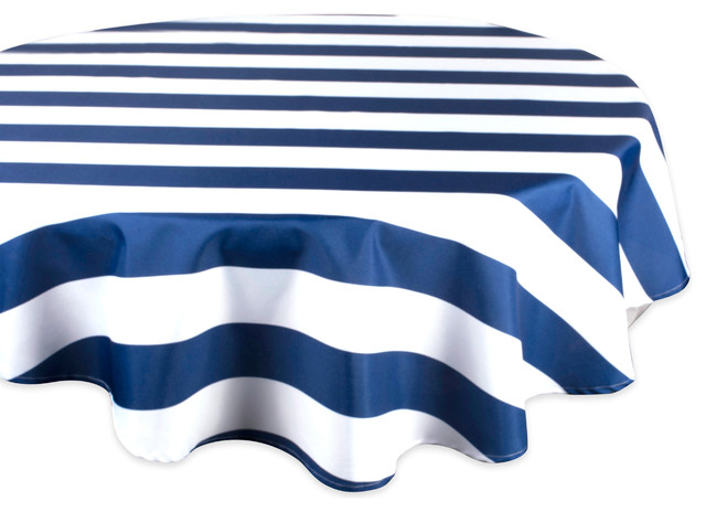 Dii Nautical Blue Cabana Stripe Outdoor, Tablecloths For 60 Round Tables