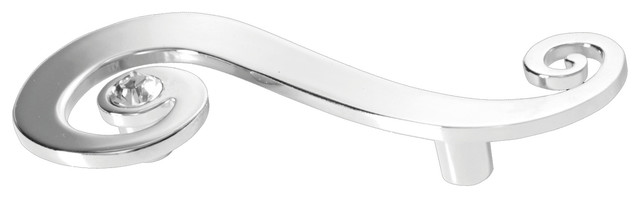 Spiral Swirl Pull Cabinet Handle, Chrome, Swarovski Crystal - Contemporary  - Cabinet And Drawer Handle Pulls - by Macral Design Corp | Houzz