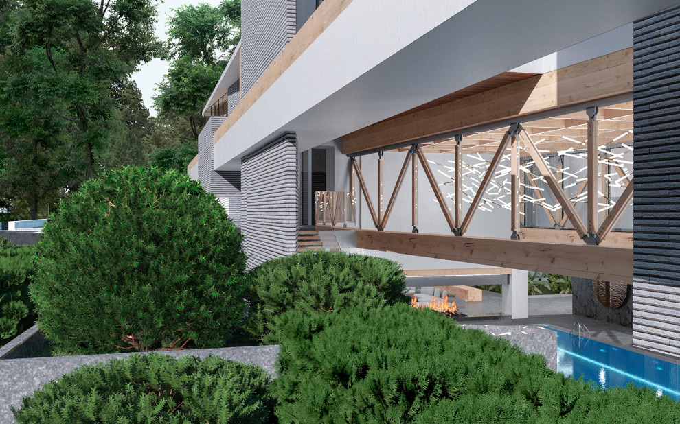 Дом парящий над  рельефом 2700 м2