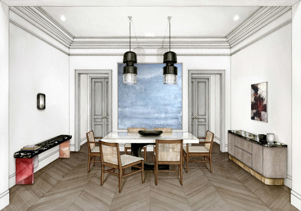 Эскизы интерьера для проекта дизайнера Анастасии Трубкиной