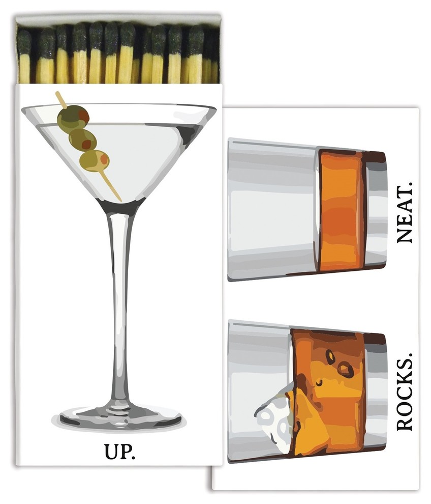 Martini Cocktail Glass Matches, Set of 10 Bar Alcohol Drink