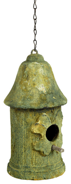 Man Made Stone Bird House Feeder Rustic Birdhouses By
