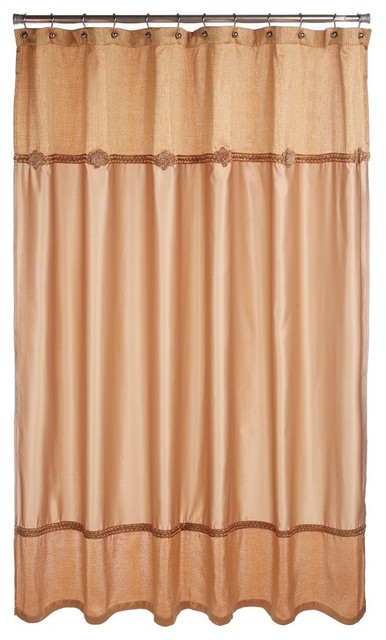 Avanti Linens Braided Medallion Shower Curtain 12 Deluxe Shower Hooks Gold Traditional Shower Curtains By Brown S Linens And Window Coverings