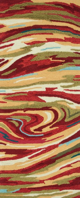 Loloi Olivia 2/' x 5/' Hand Hooked Rug in Red