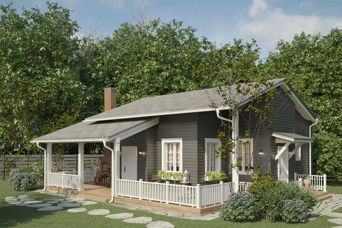 Загородный дом с баней