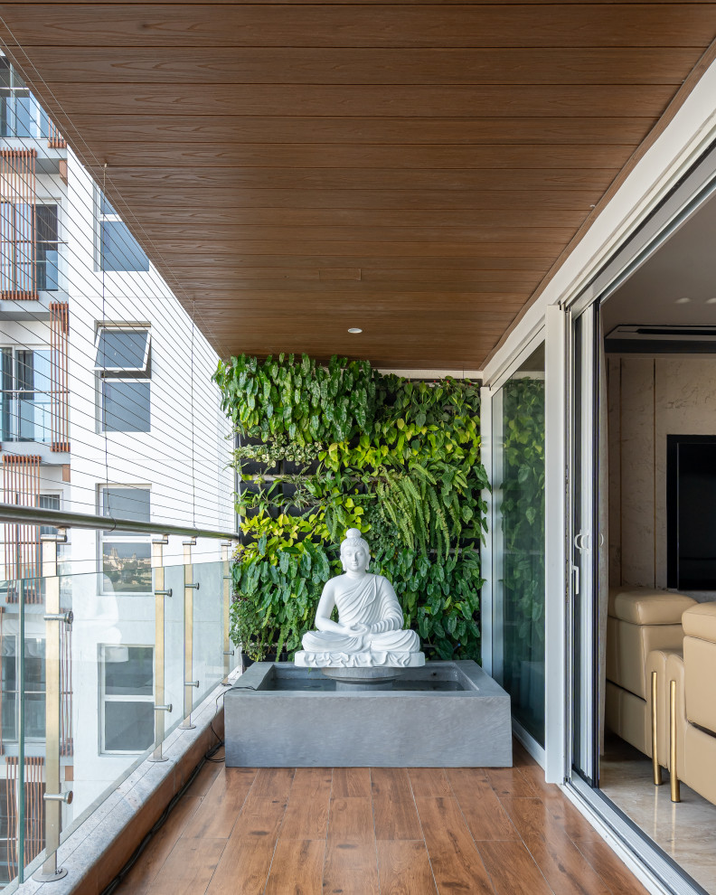 Photo of a contemporary terrace & balcony in Chennai.