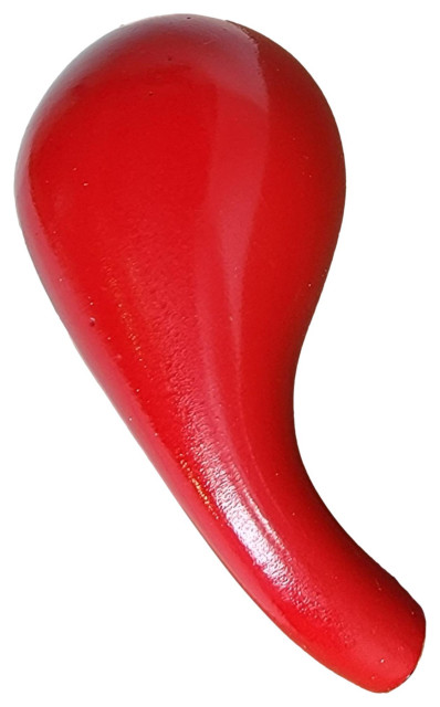 Gloss Bubble 2 in Round Wall Hook Floating Organic Shape Ball Modern, Red, Angled