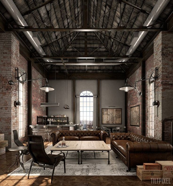 Industrial living room in Bologna.