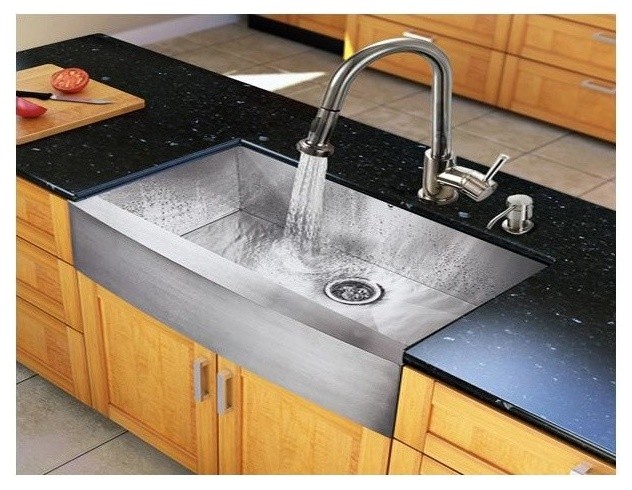 36 in. Steel Kitchen Sink and 15.13 in. Faucet Set