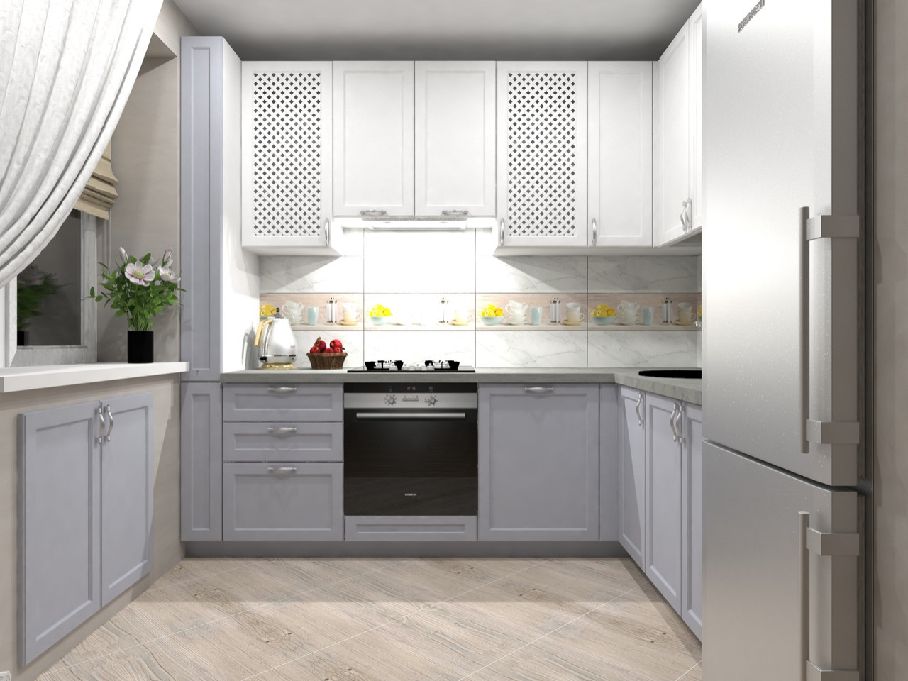 Светлая кухня.