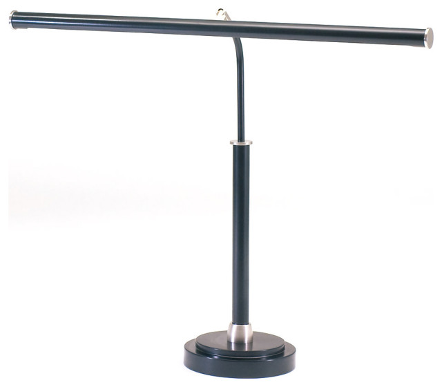 House of Troy PLED100 1 Light Piano Lamp - Black w/ Satin Nickel Accents