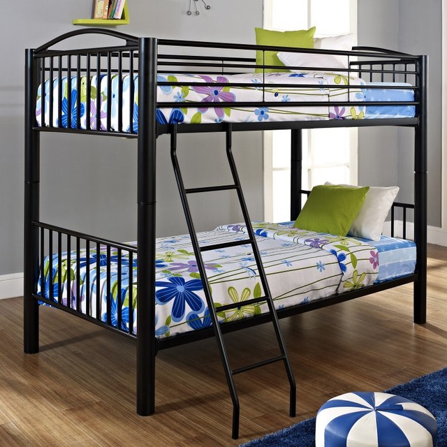 Powell Twin Over Twin Bunk Bed - Black - 938-138