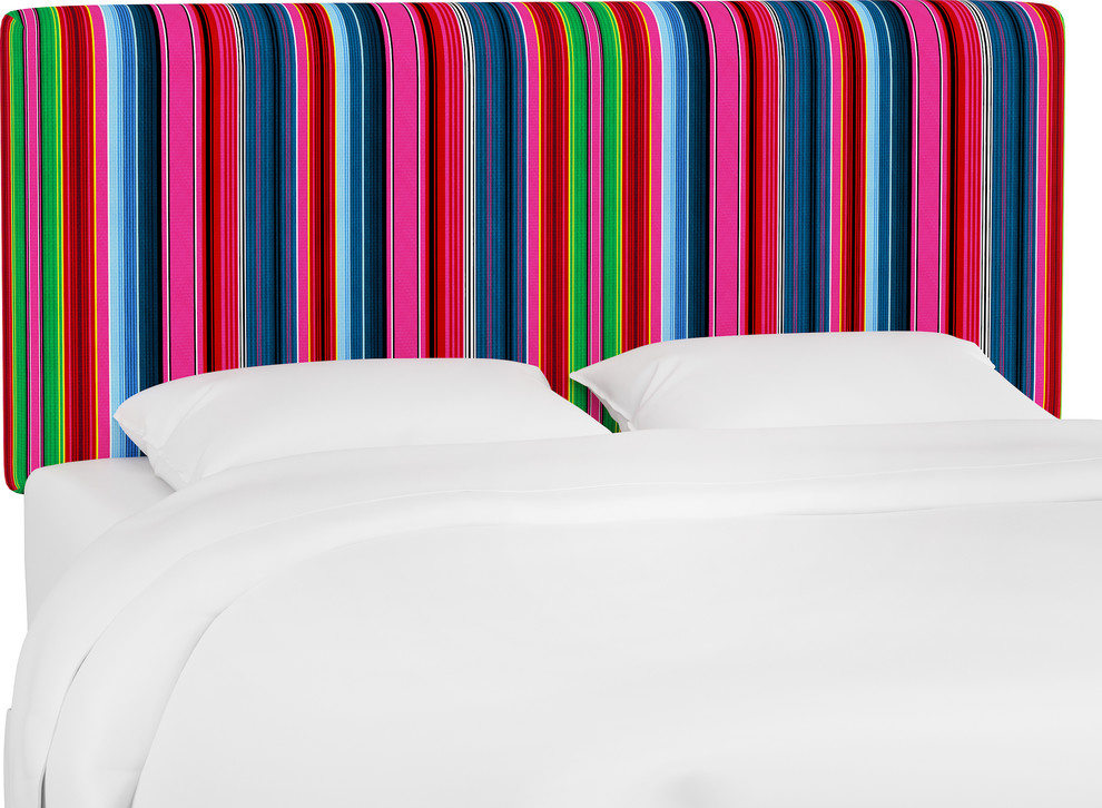 Browder Upholstered Headboard Serape Stripe Bright Multi, King