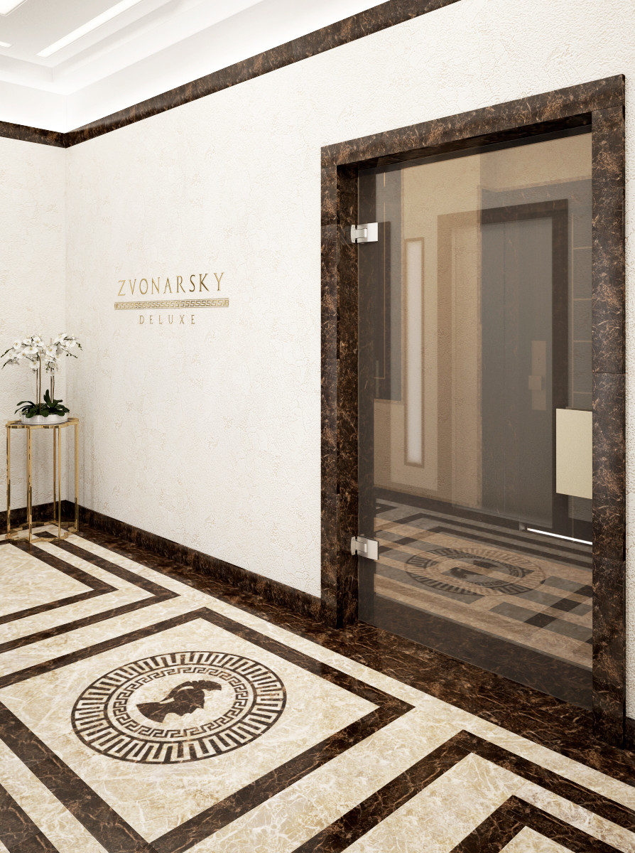 Дизайн лифтового холла в ЖК ZvonarskyDeluxe