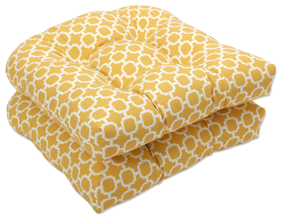 Hockley Green Wicker Seat Cushion, Set of 2 Contemporary Outdoor