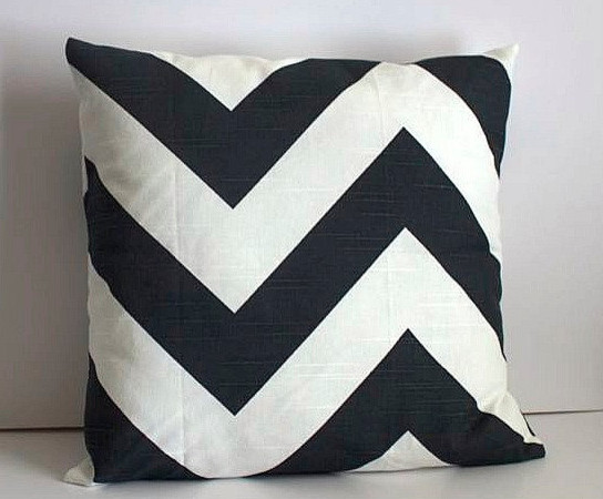 Oversized Charcoal Chevron Pillow Cover by Moxie Mandie