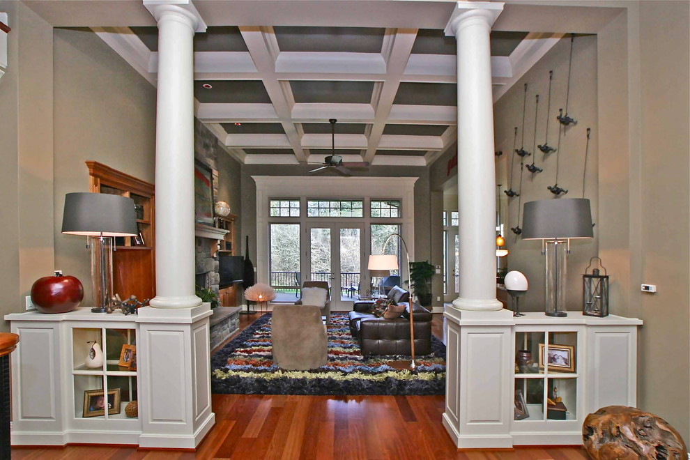 This is an example of an eclectic family room in Portland.