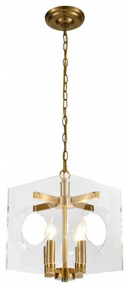 acrylic and gold pendant light
