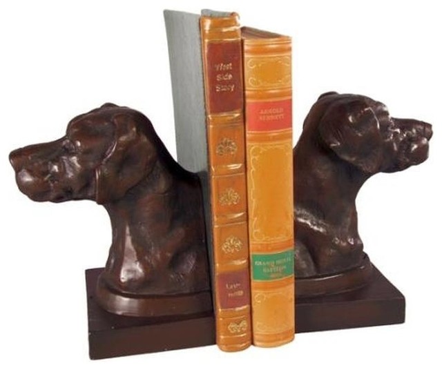 TRADITIONAL Bookends Bookend Antique English Pointer Head Dogs R