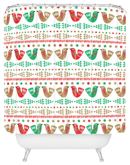 Deny Designs Zoe Wodarz Geo Pop Birds Shower Curtain, Medium