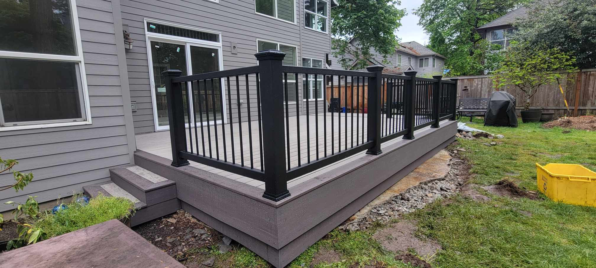 2 tone composite deck with black composite railing